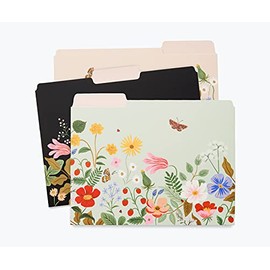 Rifle Paper Co. Strawberry Fields Assorted File Folders, Stay Organized with Our Stylish and Sturdy File Folders, Set of 6 Folders Includes 2 of Each Design and 12 Handy Adhesive Labels
