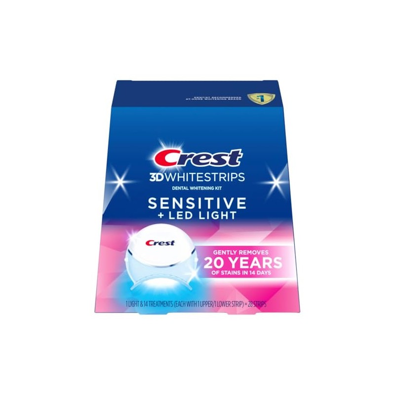 Crest Kit de blanqueamiento dental con luz LED 3DWhitestrips Sensitive