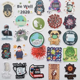 50Pcs Funny Hardhat Decals Stay Home Hilarious Virus Stickers for Laptops Notebook Water Bottles