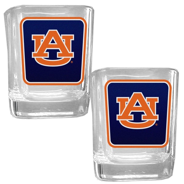 NCAA Siskiyou Sports Fan Shop Auburn Tigers Square Glass Shot Glass Set 2 pack Team Color