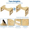 Kimitimi Bamboo Toilet Step Stool - 7" to 9" Adjustable