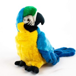 Teddys Rothenburg Cuddly Toy Hand Puppet Parrot 25 cm Blue Fabric Parrot Uni-Toys