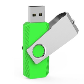 64GB USB Stick, Alihelan USB 2.0 Flash Drive Thumb Drive 64G Memory Stick Pen Drive Zip Drive Swivel Design Fold Storage Jump Drive 64 GB, Green