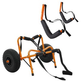RAD Sportz Kayak Accessories Set – Wall Mounted Storage Hooks and Foldable Canoe Dolly with Airless Tires