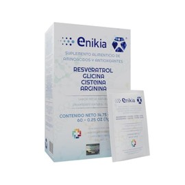 Resveratrol, L Glicina, L Arginina y L Cisteína, Suplementos alimenticios con aminoácidos y antioxidantes elaborados con NANOTECNOLOGIA 60 sobres ENIKIA