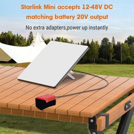 MaySpare Starlink Mini Battery Adapter, Power Cable Compatible with Milwaukee 18V Battery, Starlink Mini Accessories DC 3.2FT 18AWG Power Cable