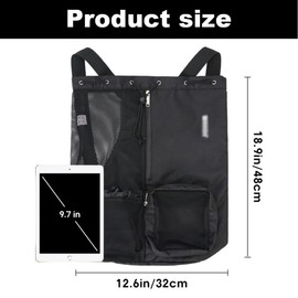 JOCXZI backpack,swimming bags for adults,mesh bag,wet bags for swimming,swim bag,wet bag,waterproof swim bag,Drawstring Backpack with Wet Bag Beach Backpack, Gym and Workout Gear Bag (Black)