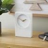 Deco 79 Marble Minimalistic Rectangular Clock with Recessed Numberless Clockface,