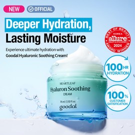 GOODAL Heartleaf Hyaluron Soothing Cream for All Skin Type, Deep Hydration, Long Lasting Moisture