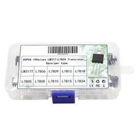 DollaTek 50pcs 10 Value LM317T-L7824 Voltage Regulator Transistor Assortment Set Box Kit 3-Pin Terminal T0-220 Transistors for DIY Repair
