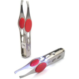 Red Details about Tweezer With LED Light For Hair Removal Makeup Tool Eyebrow Eyelash Tweezers,Lash Trimmer,Trimmer,Round,Brow Tools,Hair Tweezers,ingrown For Tweezer,Women's Shave and Hair Removal