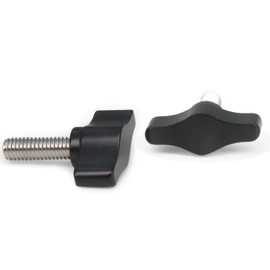 Befenybay 4pcs M6 x 18mm Thumb Screw Stainless Steel Metric Thread Black Aluminum Knob