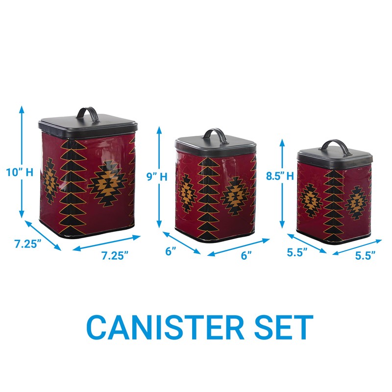 Park Designs Red Dawn Red Canisters Set of 3