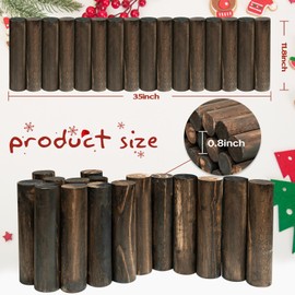 Christmas Tree Edging, Round Log Wooden Border for Christmas Tree Protection, Rustic Cylinder Wood Edging to Keep Pets & Kids Away from Tree Base, Christmas Tree Fence (11.8" H x 35" L, 1Pack)