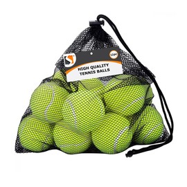 STERUN Tennis Balls with Storage Bag, Tennis Balls for Dogs, Perfect for Tennis, Toys Sports, Cricket, Thick Walled Tennis Balls Pack of 12