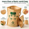 Disposable Vomit Bags, 2000cc Dual-Zip Kraft Paper, 6 Pack