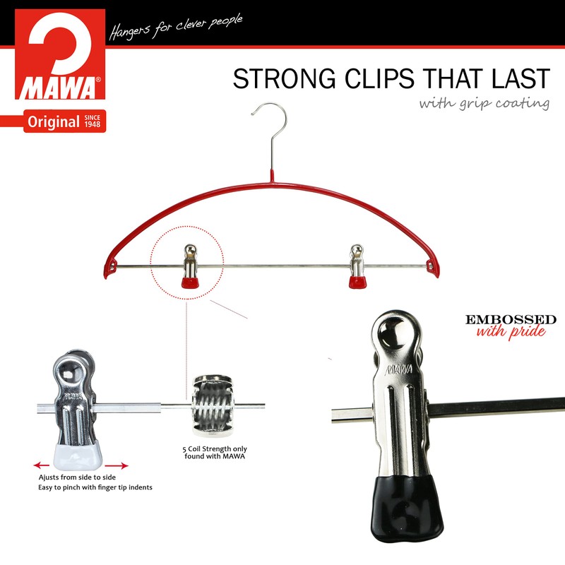 Mawa by Reston Lloyd European Non-Slip Metal Clothing Hanger, Smooth