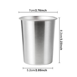 5 Pack Stainless Steel Cups 8 Ounce/230ml, Unbreakable and Reusable Drinking Cups for Kitchen Camping, Dishwasher Safe(Color:Silver)
