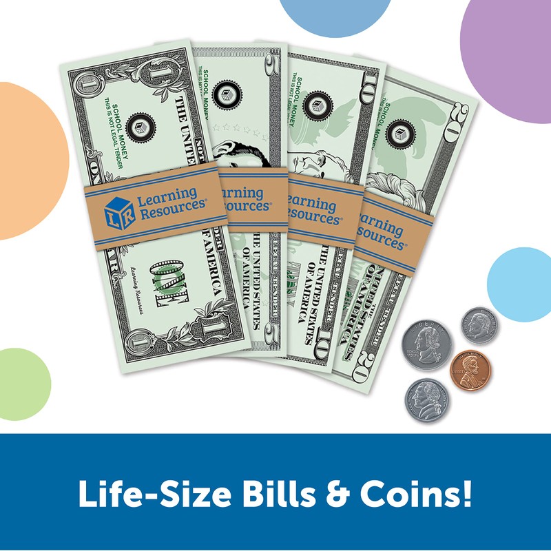 Learning Resources Pretend Play Money - Math Manipulatives for Kids,
