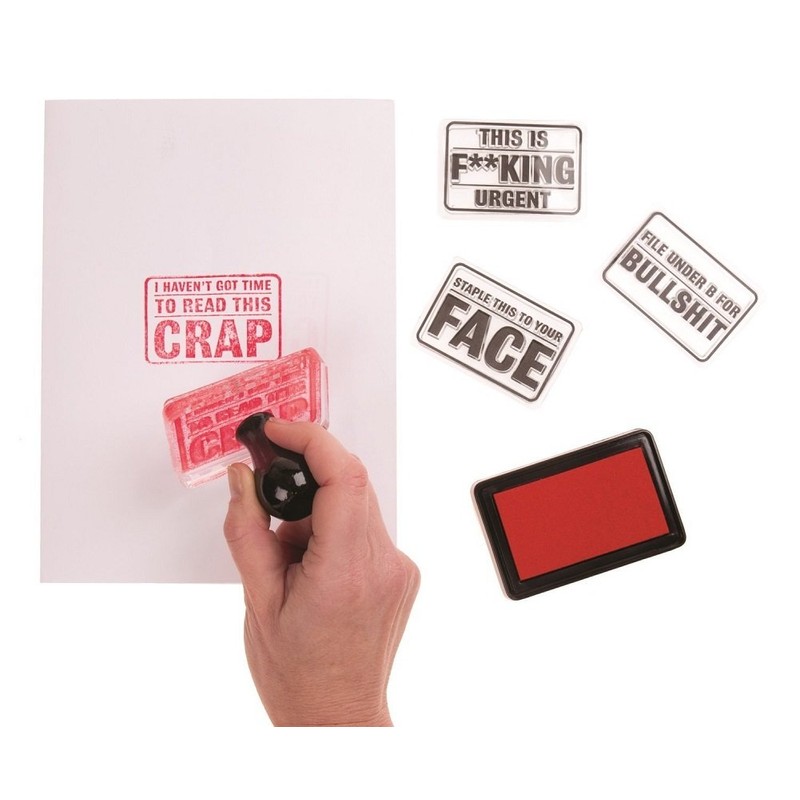4 in 1 Rubber Stamps - Funny Phrases for Office