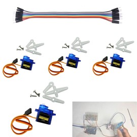 Ginhkok 4pcs 9g Micro Servo Motor SG90 360° RC Robot Helicopter SG-90 Gear Mini Analog Gear Microsa Airplane Control Car Boat Robot Control Cable RC Airplane Helicopter Car Boat Robot Men Tool 360°