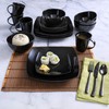 Soho Lounge Square 16-Piece Dinnerware Set - Black