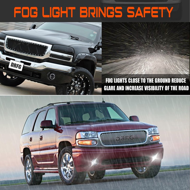 DRFG LED Fog Light with DRL Compatible for 2003-2006 GMC