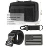 KingMoore EDC Molle Pouch and Quick-Release Tactical Belt (Black, Medium-for