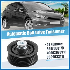 A ABSOPRO Drive Belt Tensioner Assembly Accessory Idler Pulley No.6612003170/A0002020919/059903341J for Jeep Grand Cherokee 2014-2019 Black Metal Item Replacement