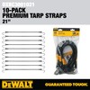 DEWALT DXBC3001021 Black/Yellow 21" Rubber Tarp Straps, 10 Pack