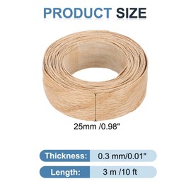 PATIKIL Red Oak Edge Banding, 1 Inch x 10 ft Wood Veneer Tape Pre-glued Flexible Plywood Edge Banding with Hot Melt Adhesive for Furniture Restoration
