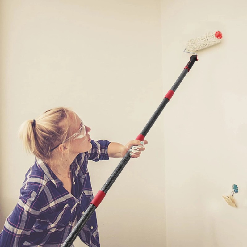 Nichcho 24"~48" long handle steel rod Painting Roller w/ 3-free