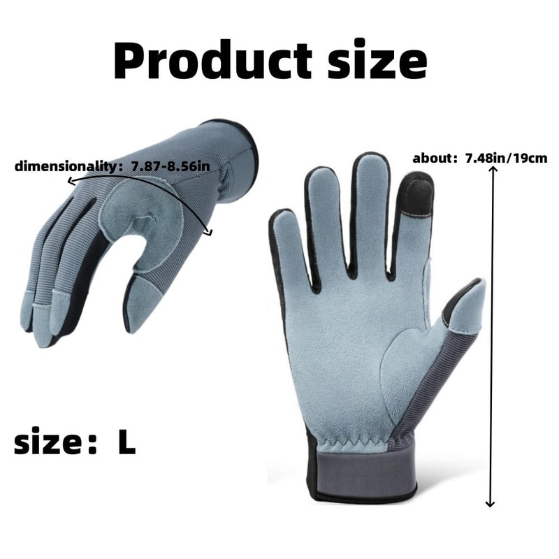 Lightweight Work Gloves,Touch Screen Flex Deerskin Leather Garden Gloves for