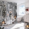 JONSEQIN Merry Christmas Snowman Shower Curtain, Grey, 70x70 inch