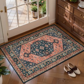 Tangsoo Oriental 2x3 Small Rug for Entryway,Washable Non-Slip Indoor Mat