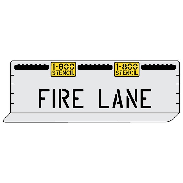 4" FIRE Lane Professional Curb Marking Stencil with Handles and