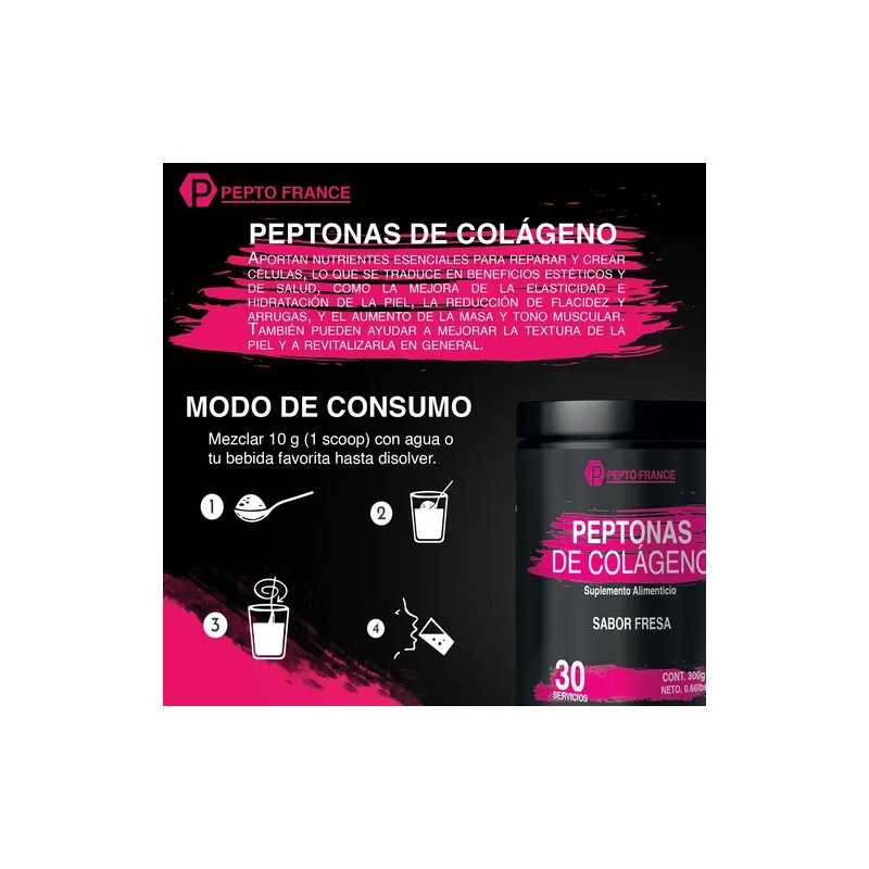 Glúteo Peptona En Polvo Crecimiento Pepto France 30servicios