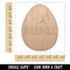 Fragile Cracked Chicken Egg Unfinished Wood Shape Piece Cutout for