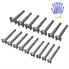 Juego de Brocas Forstner de 16 Piezas - Carburo 15-35 mm Agujero Para Carpintería, Sierra Broca Para Bisagra, Brocas de Acero de Alta Velocidad Para Madera Contrachapada de Plástico