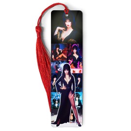 Bookmarks Ruler Metal Elvira Bookography Mistress Measure Dark Bookworm Horror Tassels Reading for Book Bibliophile Gift Reading Christmas Ornament Markers