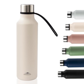 Combo Delight Thermos Flask, 580 ml, Stainless Steel Drinking Bottle, Metal, 24 Hours Cold & 24 Hours Warm, BPA-Free Insulated Bottle, Cleaning Brush and Dishwasher Safe, Beige