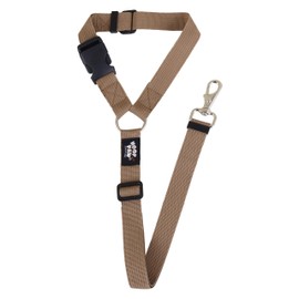Hoof n Paw Dog Headrest Car Seat Belt - Adjustable Length Fit Both Large & Small Dogs - Universal Design Fit All Car Headrest - Strong Nylon Webbing - 10 Colours (Brown)