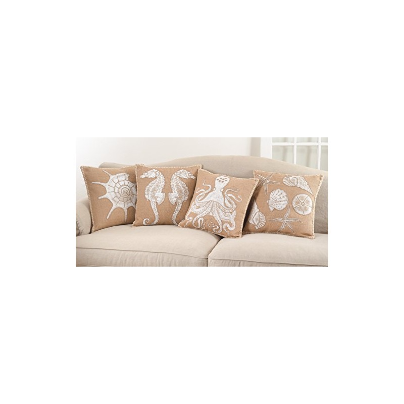 SARO LIFESTYLE Neptunian Collection Down Filled Shell Throw Pillow/, Shell,