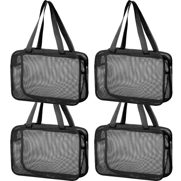 Sweetude 4 Pack Large Mesh Shower Caddy Portable Toiletry Tote