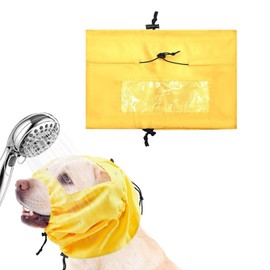 LALOCAPEYO Dog Waterproof Shower Cap,Adjustable Dog Ear Protection Device,Hanging Pet Shower Protection Cap,Suitable for Small and Medium-Sized Pet Bathing,Beauty,Swimming Etc (Yellow)