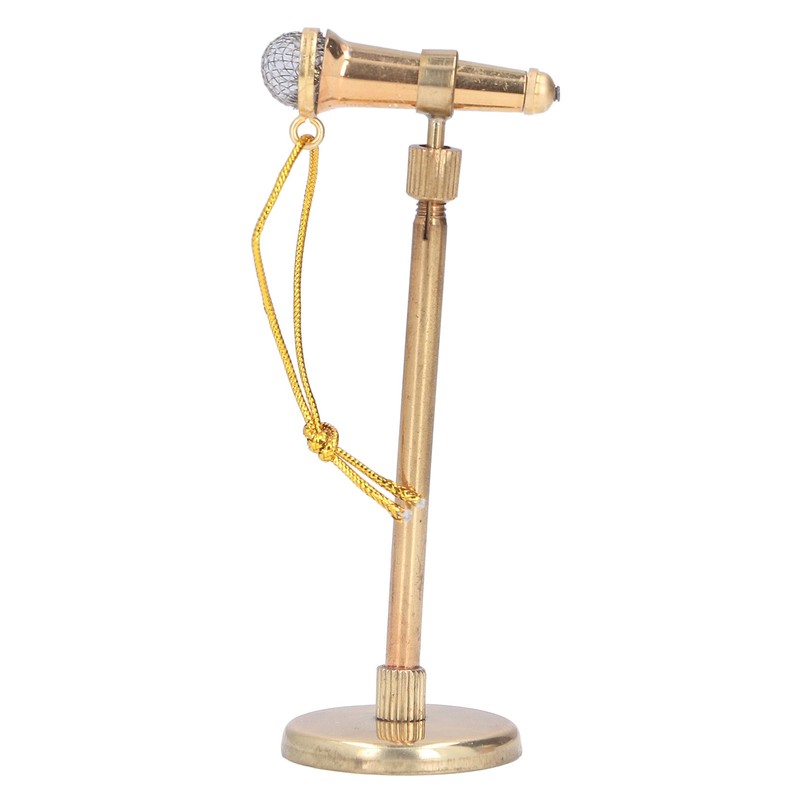 Adjustable Miniature Microphone Replica Model Mini Musical Instrument Decoration for