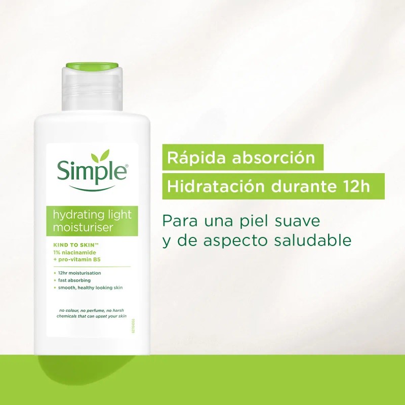 Crema Hidratante Facial Simple 125ml Piel Sensible Vegana