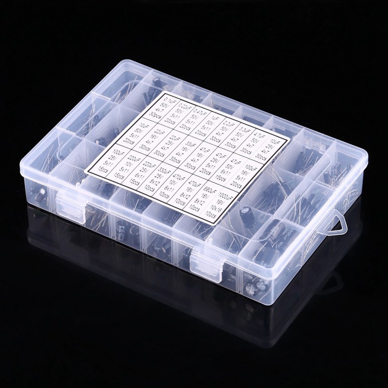 500pcs 24 Values Aluminum Electrolytic Capacitor Assorted Kit 10V~50V 0.1uF