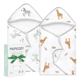 Momcozy Best Wishes Baby Towel with Hooded-Original Design Baby Towel Set -Soft & Absorbent- Shower Gifts or Bath Essential for Infant, Newborn, Toddler