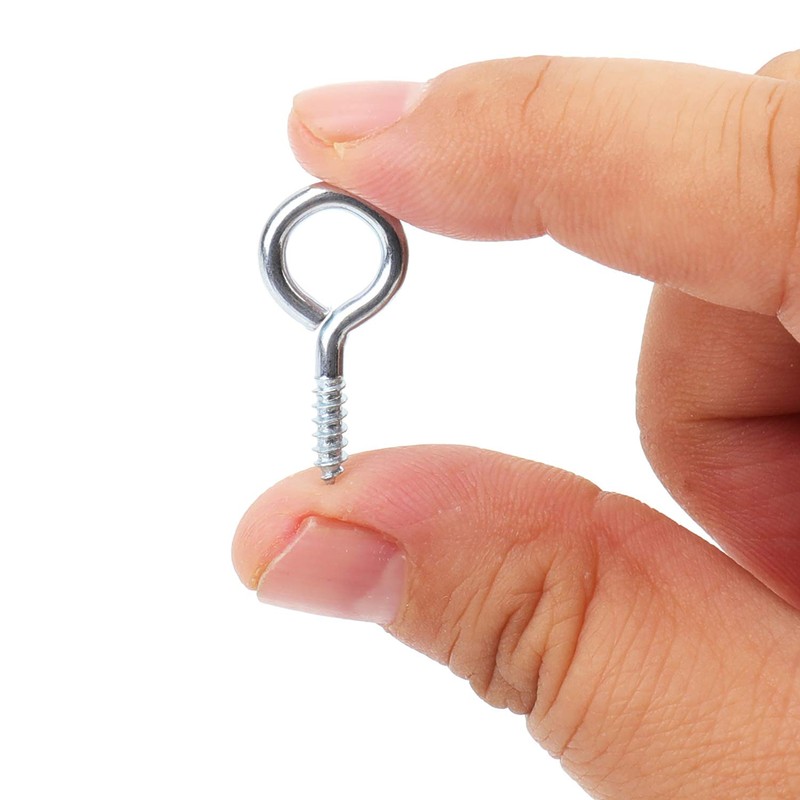 Hedume 500 Pack 1 Inch Small Screw Eye, Metal Eye